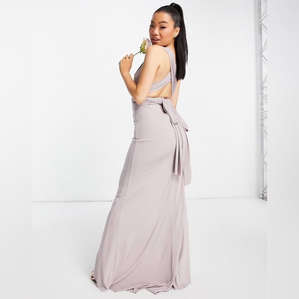 TFNC Petite Multiway Maxi Dress in Smoky Lavender Sz 8P - Picture 2 of 4